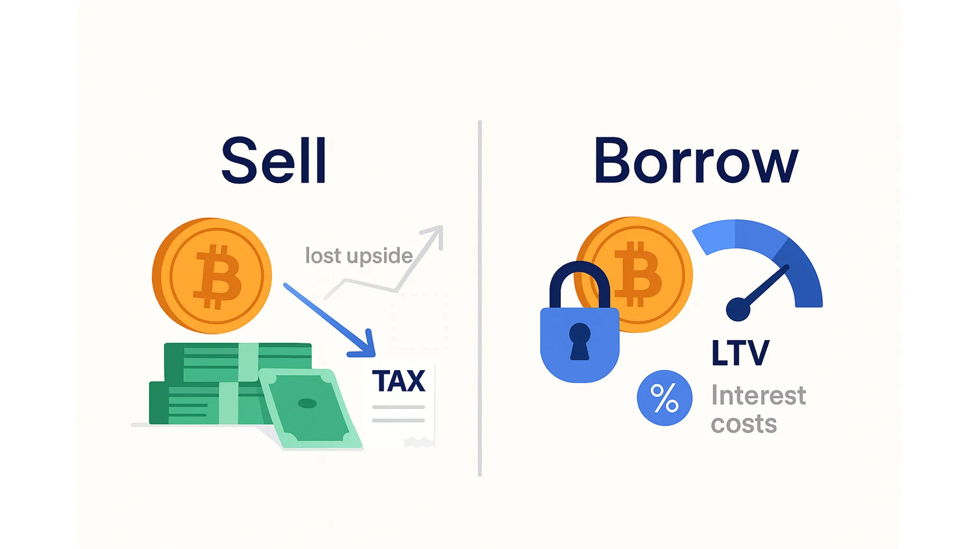 Bitcoin sell vs borrow decision analysis